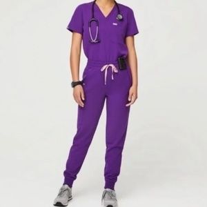 Figs Digital Grape Zamora Jogger Pant Scrubs XL Petite